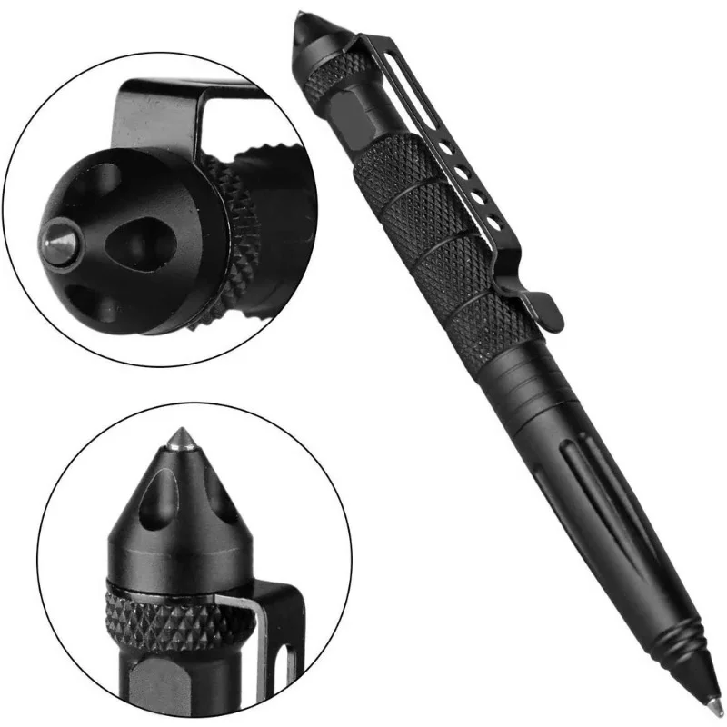 Pen Tactical Glass - Bolígrafo táctico militar multifunción de aleación